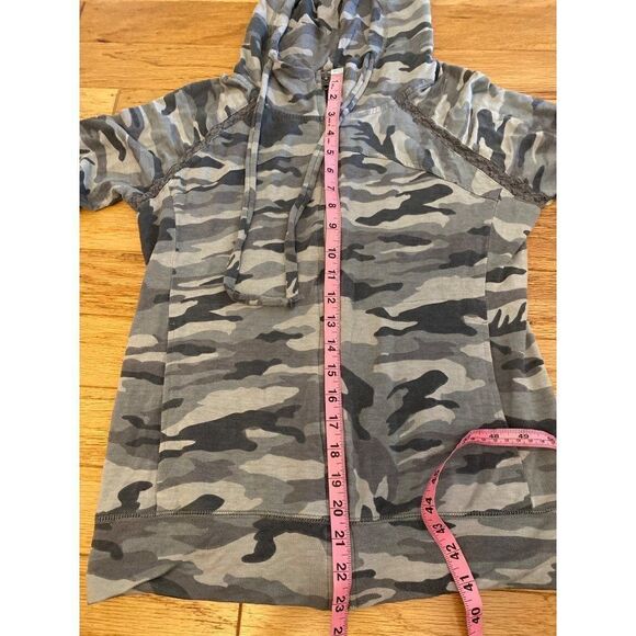 San Franciso City Lights, women's grey camouflage full zip, hooded sweater sz SM - Picture 8 of 11